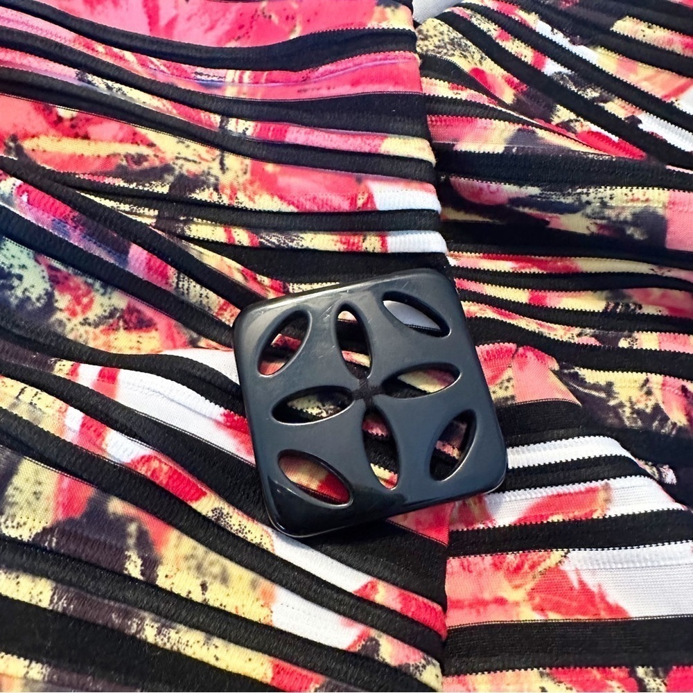 Multiples Asymmetrical Hem Button Stripe Floral J… - image 6